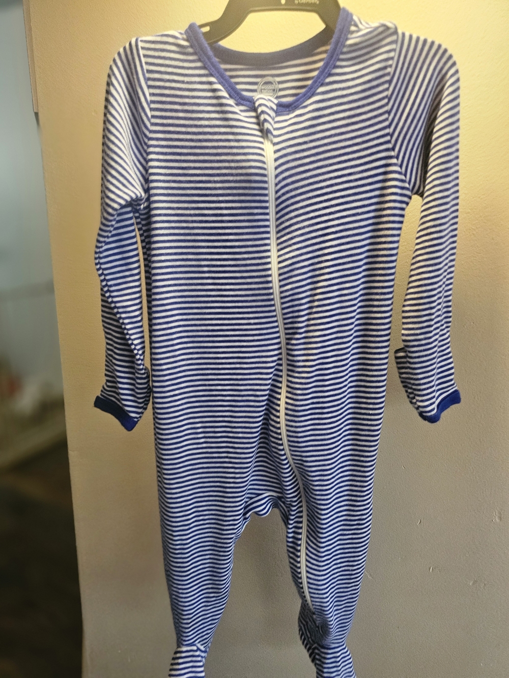 Gerber Blue & White Striped Footed One-Piece